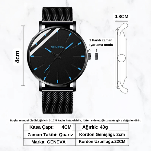 GENEVA Unisex Sade Ve Modern Tasarım Kol Saati