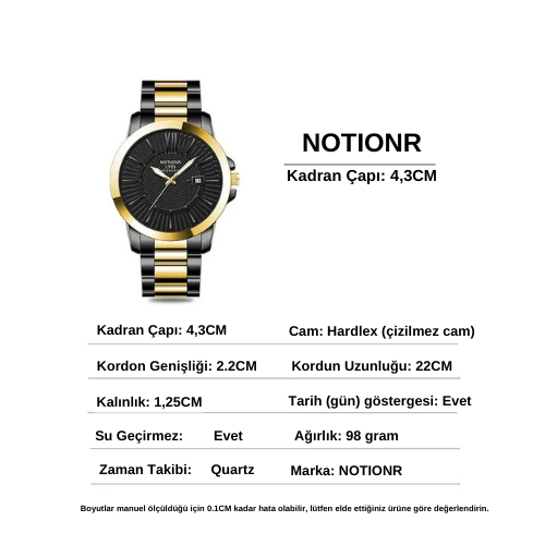 NOTIONR Siyah Modern Tasarım Kol Saati